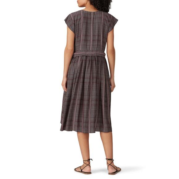 Hatch Paulina Dress Brown Pink Empire Waist Cap Sleeve Shift Maternity SZ M - Picture 3 of 8